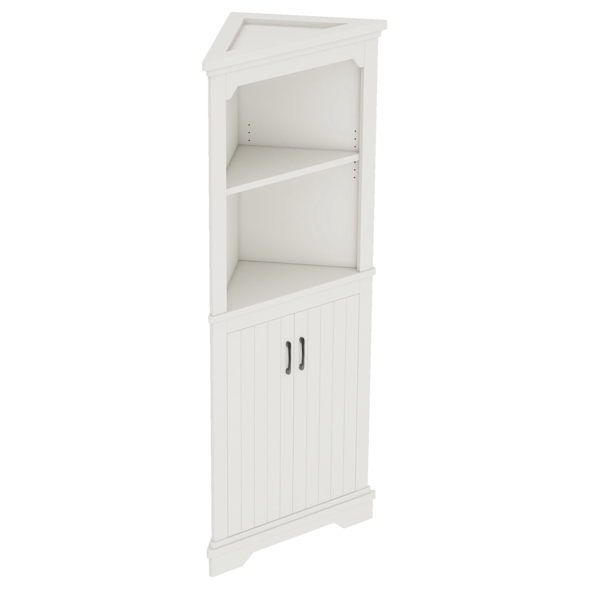 Tall Corner Cabinet with Doors for Living Room, 69.4" Storage Cabinet with Open Shelves, Space-Saving Corner Storage for Bathroom Dining Room Kitchen, White