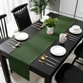 thumbnail image 3 of Solid Dark Green Table Runner 72 Inches Long, Retro Minimalism Abstract Denim Texture Kitchen Coffee Dining Table Decoration for Home Party Birthday Wedding Home Decor 16x72 Inches, 3 of 8