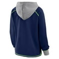 thumbnail image 3 of Women's College Navy Seattle Seahawks Boom Fleece Pullover V-Neck Hoodie, 3 of 3