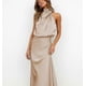 thumbnail image 3 of Women's Summer Satin Sleeveless Pleated Long Dress, 3 of 4