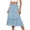 Blue, variant on Feancey Summer Skirts for Women 2025 Vacation Midi Skirt with Pockets Elastic Waist Casual Ruffled Skirts Solid Color Flowy Beach Long Skirt Army Green XXL