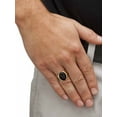 thumbnail image 3 of PalmBeach Jewelry Men's Oval-Shaped Natural Black Onyx, Genuine Blue Lapis or Genuine Jasper Cabochon Yellow Gold-Plated or Platinum-Plated Classic Ring, 3 of 5