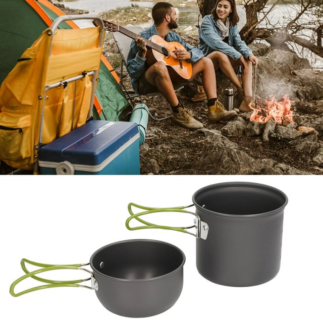 Camping Pot, Anti Scald Food Grade Wear Camping Cooking Pots Foldable Handle for Picnic for Travel for Camping