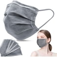 thumbnail image 1 of Mascarilla desechable para salud respiratoria, cubierta bucal a prueba de polvo, máscara de seguridad de 4 capas, 50 Uds., 1 of 5