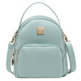thumbnail image 1 of PENGXAING Candy Color Mini Backpack Soft PU Zipper Bag with Long Strap for Women Travel, 1 of 4