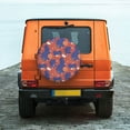 thumbnail image 7 of DouZhe Waterproof Spare Tire Cover, Abstract Geometric Elements Red Prints Adjustable Wheel Covers Fit for Jeep Trailer RV SUV Car, 16 inch, 7 of 7
