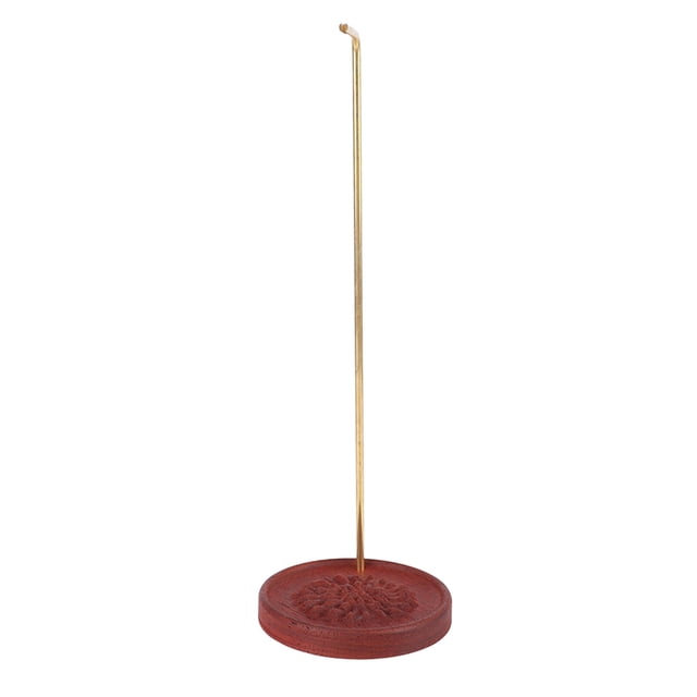 Soporte de incienso de palisandro, soporte de latón, quemador de incienso para palos, hogar, templos, salones de yoga, patrón de montaña