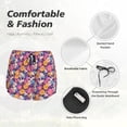 thumbnail image 4 of Pofeuu Skull daisy flower Print Women's Athletic Shorts Running Workout Shorts Tummy Control Quick Dry Gym Shorts with Pockets Double layer sports shorts-XX-Large, 4 of 7