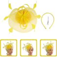 thumbnail image 2 of White Fascinator Fashion Headbands Fascinators Hat Flower Mesh Ribbons, 2 of 5