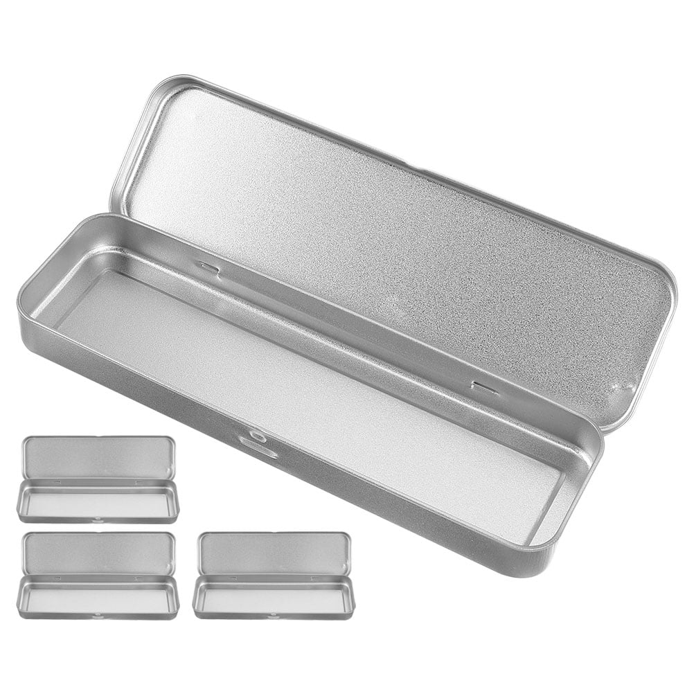 Masteelf 4-Pack Metal Pencil Cases for Students, Tinplate Storage Box, , 20.5 x 6 x 2 cm