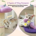 thumbnail image 4 of Pefilos 23" Cat Scratching Post, Small Cat Scratcher Tree for Indoor Cats with Removable Flower Cat Bed, Cat Tree Tower with Spring Ball, Purple, 4 of 7