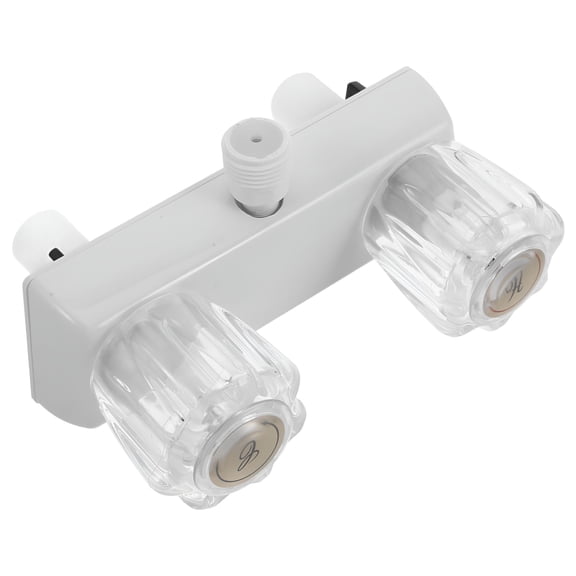 HIBIBUD Rv Shower Faucet Mobile Home Outdoor Bathtub Shower Center-Faucet 2 Handle Plastic For Vehicles Travel Trailer Hot And Cold Switch Faucet Valve Diverter