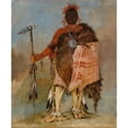 thumbnail image 2 of George Catlin 12x14 Black Ornate Wood Framed Double Matted Museum Art Print Titled: Om-Pah-Ton-Ga, Big Elk, a Famous Warrior (1832), 2 of 5