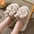 thumbnail image 4 of Zapatillas de algodón con lazo de otoño e invierno para mujer, zapatos de algodón informales bonitos y cálidos para interiores, Zapatillas de felpa para niñas, 4 of 5