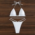thumbnail image 5 of adviicd Womens Swimsuits Two Piece Bikini Set for Women Two Piece Swimsuit High Waisted V Neck Ruched Front Wide Straps White,S, 5 of 5