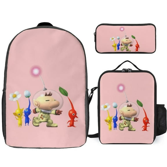 Pikmin 3 Piece Set School Bag Set Daypack Backpack Tote Bag Combination
