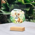 thumbnail image 2 of Corgi Hello Spring Time Flower Floral Nature Acrylic Plaque Sign Ashwood Base Welsh Corgi Dog Lover Gifts Idea Home Desk Decor - 02031, 2 of 5