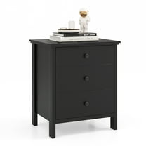 Topbuy 3-Drawer Modern Nightstand Bedside Table Wooden End Table Black
