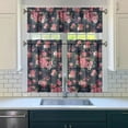 thumbnail image 3 of Pioneer Kitchen Curtains and Valance Set 36 Inch Tier Rose1 3 Pieces Set Dining Room Small Curtain Drapes Cafe Curtains Valance for Home Decor Rod Pocket, 3 of 6
