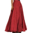 thumbnail image 3 of NANAIQ Maxi Skirts for Women 2025 - Long Flowy Pleated Pure Color Skirt, Casual Soft Casual Beach Skirt, Spring Summer Trendy Skirts for Women Daily Wear Red XL, 3 of 9