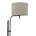 thumbnail image 3 of Contemporary Drum Shade Metal Frame Floor Lamp Black and Light Gray - Saltoro Sherpi, 3 of 5