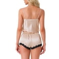 thumbnail image 3 of INSPIRE CHIC Womens Lounge Set Lace Sleeveless Pajama Set Cami and Shorts Set Removable Chest Cushion Pj Set M Khaki, 3 of 6