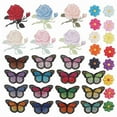 thumbnail image 1 of Butterfly Flowers On Colorful Sew On Appliques Embroidery Badge Logo Patch Applique Roses DIY Crafts, 1 of 5