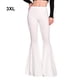 thumbnail image 3 of Qarigey Pantalones acampanados de cintura alta elegantes y cómodos, pantalones acampanados de algodón transpirables para mujer Prendas para la parte inferior del cuerpo blanco 3XL, 3 of 6