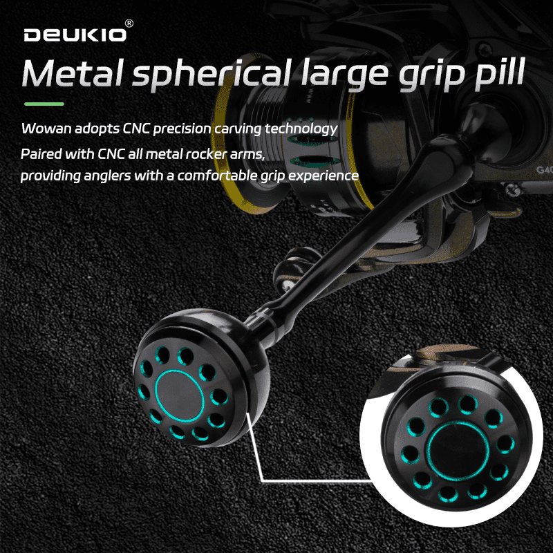 DEUKIO Colorful Spinning Fishing Reel 5.0:1 Gear Ratio 33lb Drag Metal Knob Grip for Saltwater Freshwater Fishing Reels