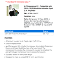thumbnail image 2 of A/C Compressor Kit - Compatible with 2011 - 2013 Mitsubishi Outlander Sport 2.0L 4-Cylinder 2012, 2 of 2