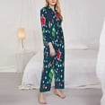 thumbnail image 4 of Junzan Christmas Print Womens Pajama Sets,Long Sleeve Button Down For Women Pjs 2 Piece, 4 of 9