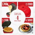 thumbnail image 6 of OVENTE Electric Mini Waffle Maker, 550W Fast Heating Element with Overheat Protection, Red WM215R, 6 of 7