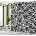 thumbnail image 5 of Ambesonne White Damask Shower Curtain, Flourish Curls Strokes, 69"Wx84"L, Charcoal Grey, 5 of 5