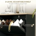 thumbnail image 5 of GVN Shoe Storage Cabinet, Shoe Organizer,Modern Shoe Cabinet with 2 Flip Drawers and Adjustable Shelves for 12 Pairs, Black, 5 of 7