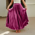 thumbnail image 6 of Women’s High Waist Pleated Maxi Skirt Elegant A Line Long Skirt Flowy Lightweight Skirt for Casual and Formal Wear Purple S, 6 of 8