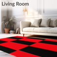 thumbnail image 2 of ODIKA 3'x5' Machine Washable Non-Slip Area Rug, Traditional Buffalo Check Featuring Bold Blocks High Traffic Rug, Red, 618429, 2 of 7