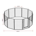 thumbnail image 2 of 12 Panels Heavy Duty Metal Playpen with door,39.37"H Dog Fence Pet Exercise Pen for Outdoor, 2 of 6