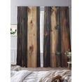 thumbnail image 3 of Vintage Wooden Sheer Curtains 84 Inch Length 2 Panels Set, Brown Modernism Retro Farmhouse Voile Window Treatment Rod Pocket Curtains Sheers Drapes for Bedroom/Living Room/Kitchen 52"x84"x2, 3 of 7