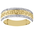 thumbnail image 2 of 10K Yellow Gold Round Diamond Greek Key 2 Row Wedding Band 7.50mm Ring 1/3 CT., 2 of 5