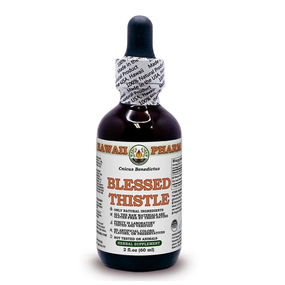Blessed Thistle (Cnicus Benedictus) Dry Leaf, Stem And Flower ALCOHOL-FREE Liquid Extract. Expertly Extracted by Trusted HawaiiPharm Brand. Absolutely Natural. Proudly made in USA. Glycerite 2 Fl.Oz