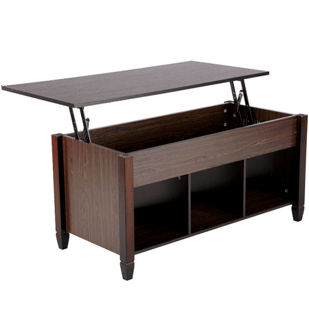 storage lift table coffee hidden living compartment shelf furniture drawers yaheetech mechanism tables walmart wood buymorecoffee