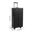 thumbnail image 6 of Rolling Makeup Train Case Cosmetic Trolley Makeup Luggage with Durable Metal Wheels Black, 6 of 10