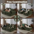thumbnail image 3 of Double Chaise Lounge Chair Indoor, Oversized Upholstered Sleeper Cloud Couch, Deep Seat Luxury Sofa Bed, Sectional Sofa Chaise Love-seat, Corduroy Reading Chair for Living Room, Apartment, Green, 3 of 8