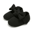 thumbnail image 4 of HUANBAI Soft Yarn Knit Baby Sneakers With Bow For Girls First Walking Shoes Sole Toddler Prewalker Booties Crib Shoes For born To 24 Months 0-6 Months, 4 of 4