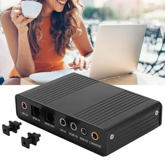 Fyydes External Sound Card,USB Sound Card,DM-HD10 USB 5.1 Computer External Sound Card Audio Adapter for Karaoke Recording