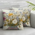 thumbnail image 3 of Creowell Wildflower Throw Pillow Covers Flowers Leaves Bouquet Vase Spring Summer Seasonal Decor Cushion Cover for Bedroom Sofa Living Room Couch Bench Outdoor 20x20in, 3 of 5