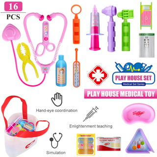 Toy Medical Kit 9pcs Kids Dentist Doctor Pretend Play Set,Pink 