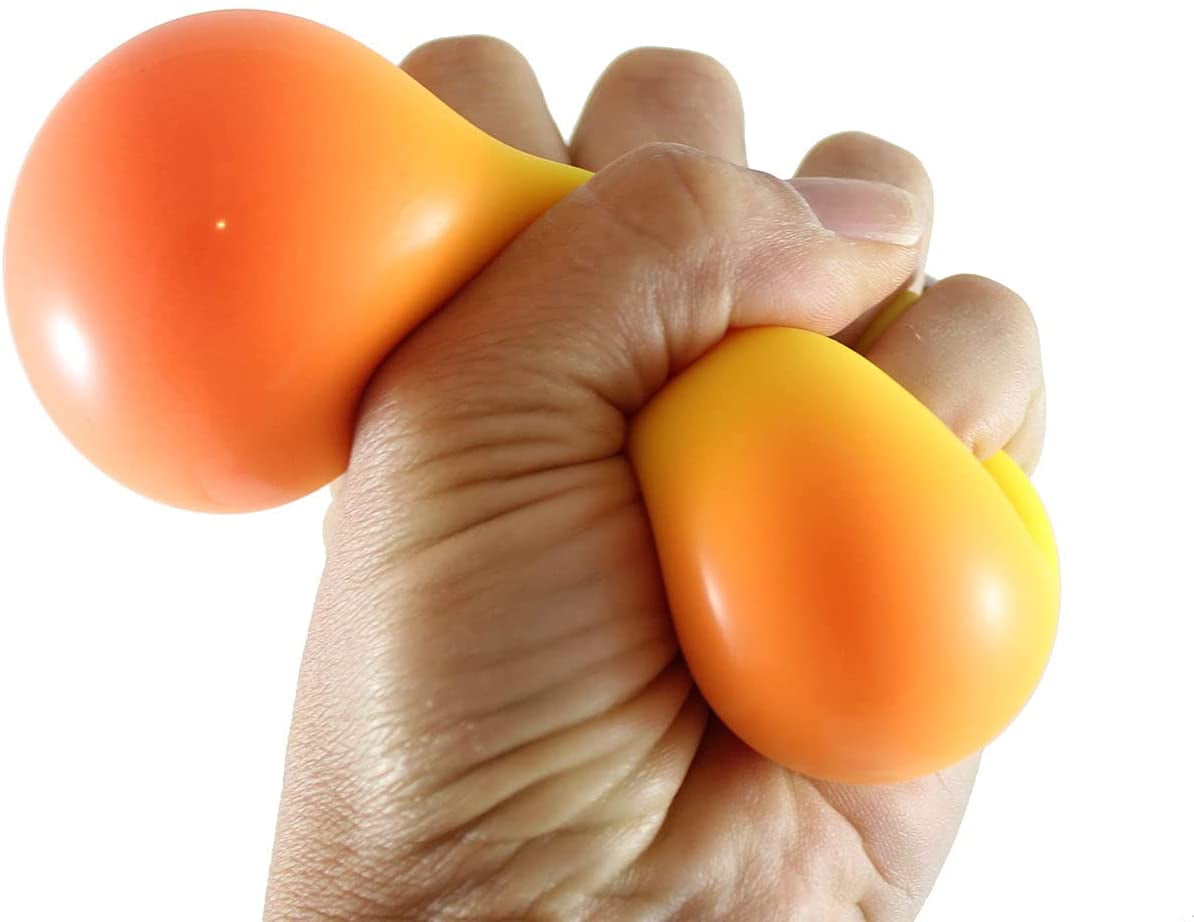 2 Color Changing Doh Filled 2.5" Stress Balls - Shaving Cream Like Dough Filling - Squishy Gooey Shape-able Squish Sensory Squeeze Balls (RANDOM COLORS)