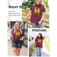 thumbnail image 5 of XCHQRTI Women's Butterfly Plus Shirts Casual Loose Oversized Tshirt Short Sleeve Floral Summer Tee, 5 of 7