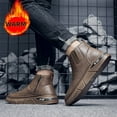 thumbnail image 3 of Men'S Fleece-Lined Warm Work Boots, Winter Trendy Chelsea Ankle Boots with Side Zipper, Outdoor Sports Cold-Resistant Fleece-Lined Shoes, Stylish Versatile Work Boots, 3 of 8